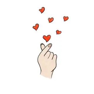 比心手势红色爱心
