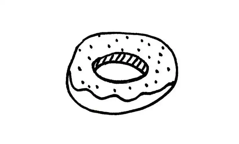 甜甜圈简笔画 甜甜圈简笔画图片 - 水彩迷