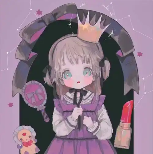 女头头像可爱二次元紫色