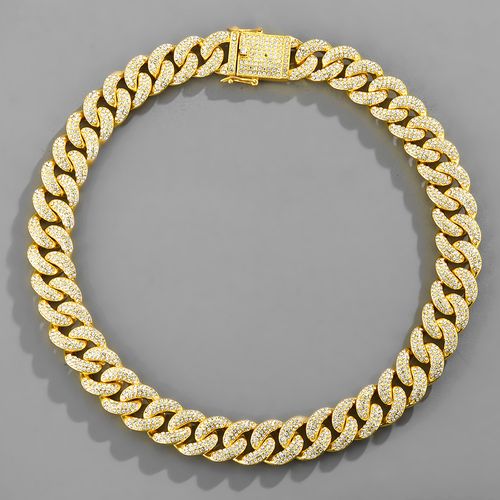 欧美 潮人时尚嘻哈朋克ins风镶满钻炫酷古巴金链银链hiphop配饰