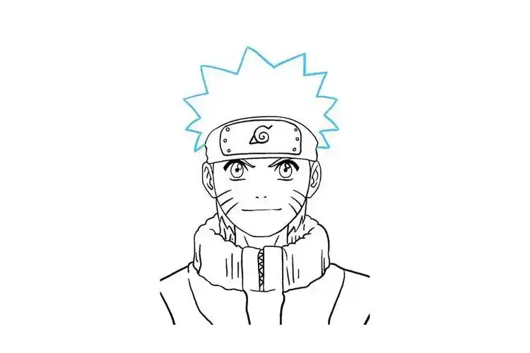 简笔画火影忍者简笔画图片帅气的鸣人卡通火影忍者手绘动漫画插画线稿