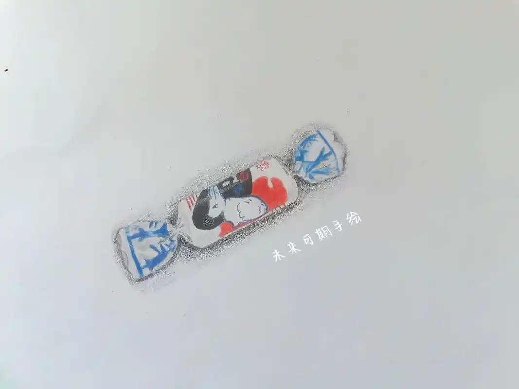 思念是糖,甜到忧伤……#童年的大白兔奶糖#大白兔奶糖彩铅 - 抖音