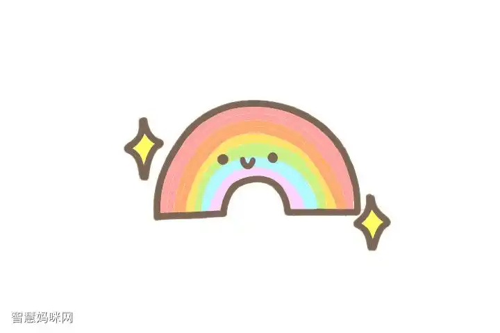 可爱彩虹简笔画画法步骤