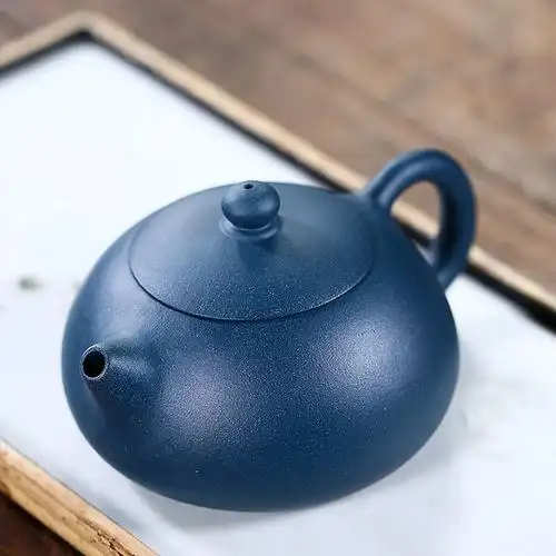 江苏宜兴名家郝年德紫砂壶纯全手工天青泥扁西施单人茶壶功夫茶具