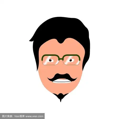 肖像,潮人,美,络腮胡子,绘画插图