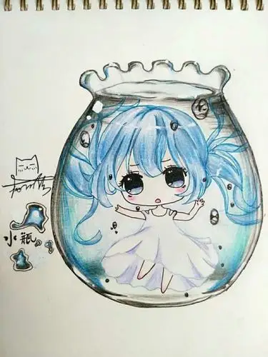 水瓶自画像,不错吧!谁让我是水瓶座呢,我骄傲哦(-ω-`)