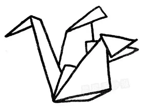 千纸鹤简笔画步骤简单