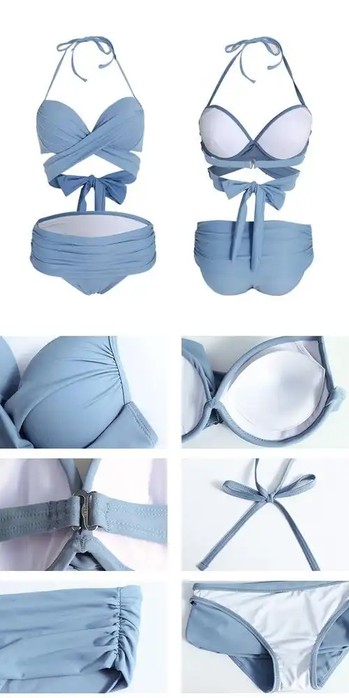 内衣 泳衣 棉步感 泳衣女泳装性感仙女韩分体比基尼ins风度假性感钢托