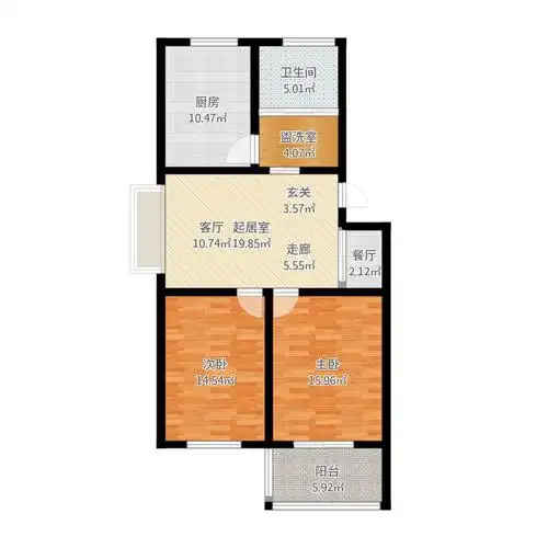 00㎡d户型 两室两厅一卫户型2室2厅1卫-副本户型图大全,装修户型图