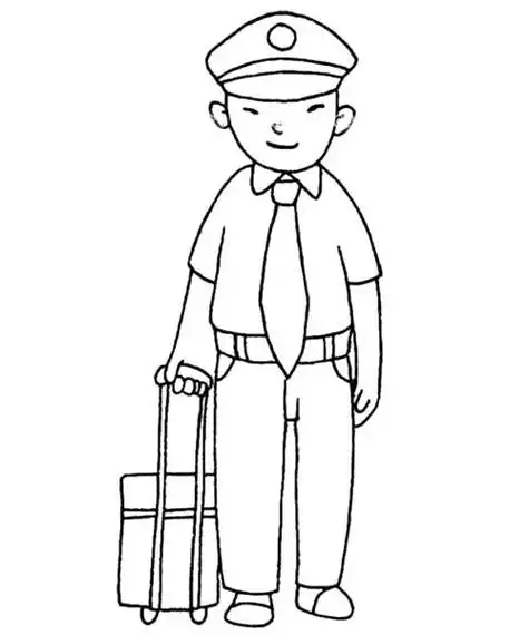 飞机机长简笔画飞行员简笔画