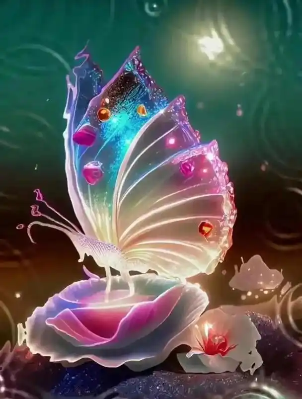 唯美图片〡梦幻蝴蝶,晚霞温柔,风也醉人