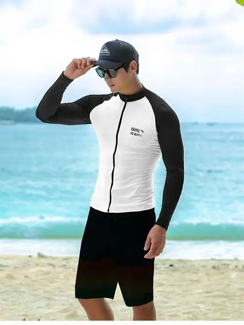 【高端泳衣】法国kj旗舰官方品牌泳衣男上衣长袖长裤泳裤泳衣泡温泉