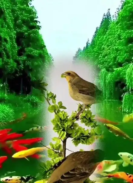 鸟语花香青山绿水