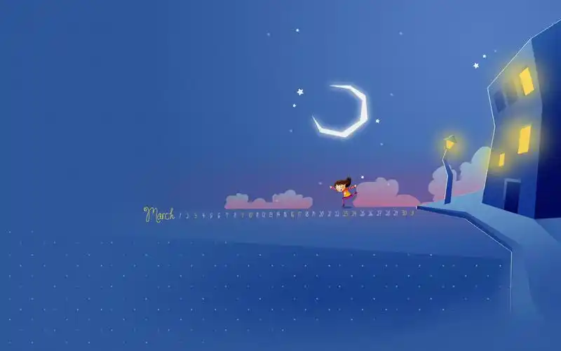 qq风尚2013年3月月历,月历壁纸-回车桌面