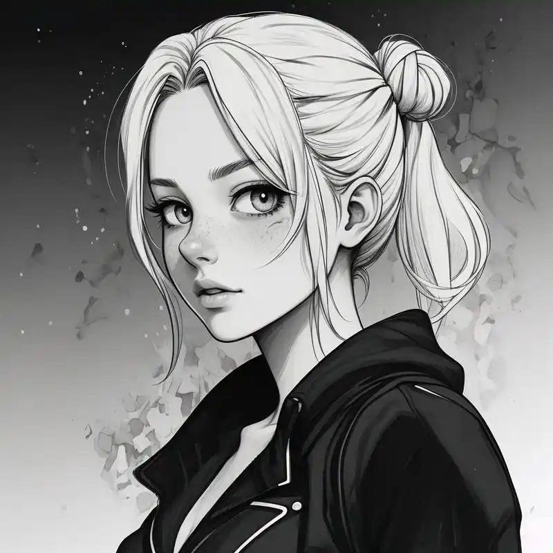 96 黑白高冷女生漫画头像 94