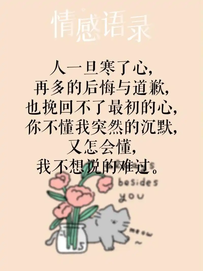 94情感语录94人一旦心寒 95 人一旦寒了心,再多的后悔与道歉,也