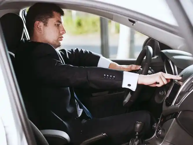 开车,高兴,男人,新车