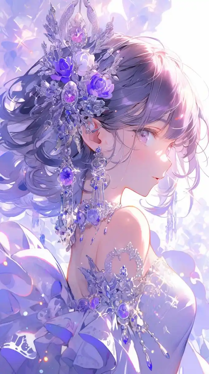 ai绘画第三十五期(紫发系列) 紫发的妹子,静谧,神秘,幻想 #mj# #ai