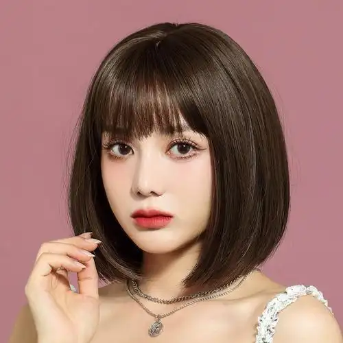 短发造型圆脸_假发短发女造型圆脸波波头减龄少女自然2021年新款时尚