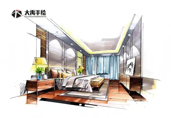 客厅手绘透视图怎么画