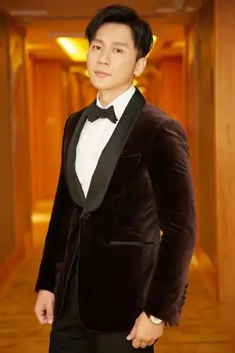 李晨穿天鹅绒西装造型现身