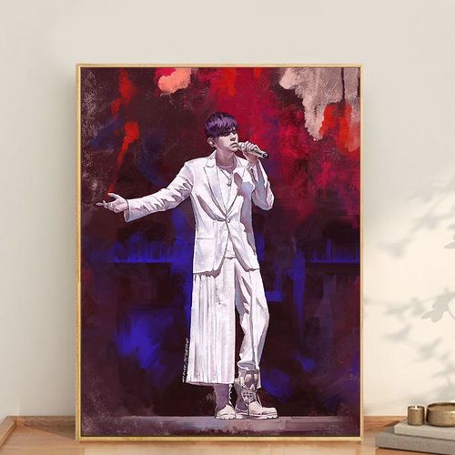 手绘周杰伦数字油画diy填色jay明星人物解闷手工礼物卧室装饰画