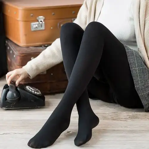 茗梵秋季中厚丝袜连裤袜女防勾丝天鹅绒打底黑色显瘦美腿袜