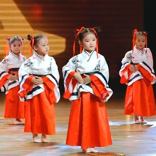 正品女童汉服儿童演出服古装中华孝道表演服中儿童演出服