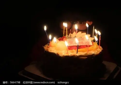 生日许愿的幸福少女