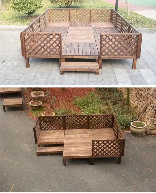 户外庭院防腐木地台露台防腐木平台榻榻米组合平台移动舞台高地板长