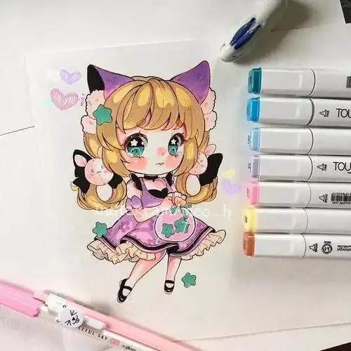 初学者学q版人物漫画(萌化心的q版马克笔漫画)(10)