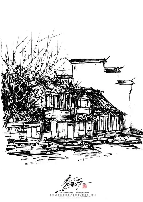 绍兴安昌古镇手绘作品