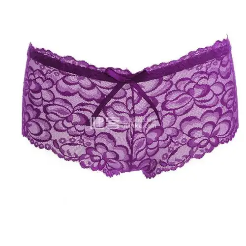 温婉灵秀 女式内裤 性感蕾丝平角裤(紫色)