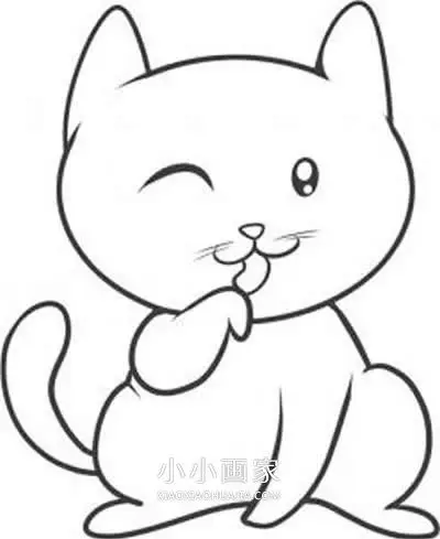 可爱小猫简笔画画法图片步骤