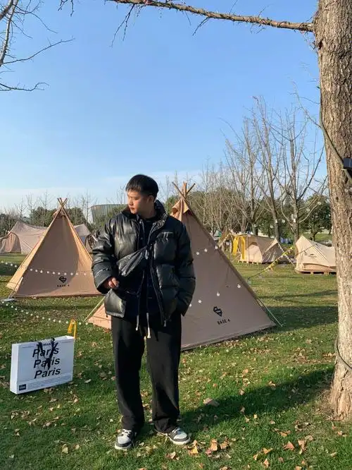 ootd178cm96kg胖男生冬日allblack超酷