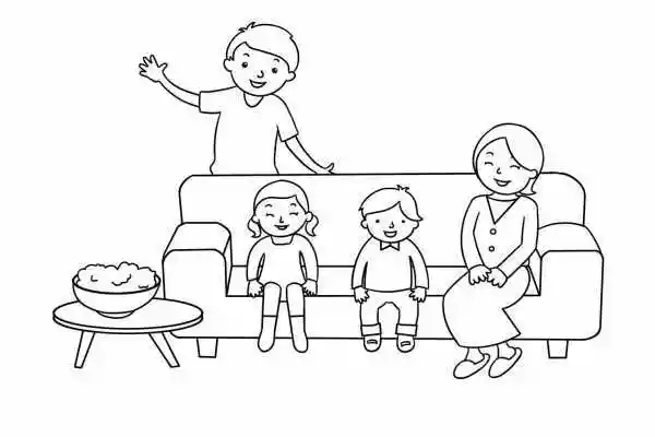 全家福简笔画四口之家 全家福简笔画画法步骤图
