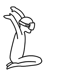 原创微信表情黑白线条倒霉的vr策划人员