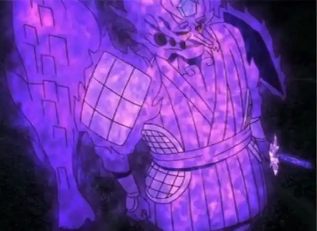 宇智波佐助),这两位的须佐能乎颜色都是紫色的,采用了类似六道仙人与