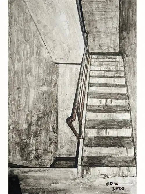 水彩  #画画的日常  #寻找小红书绘画大神  #楼梯  #小红书助手