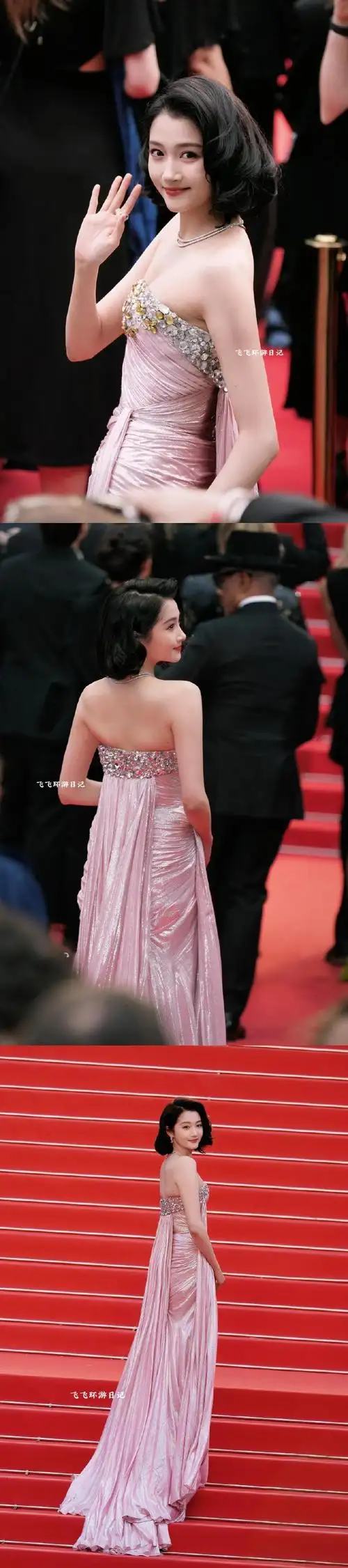 关晓彤戛纳红毯短发造型##戛纳红毯##关晓彤戛纳古董