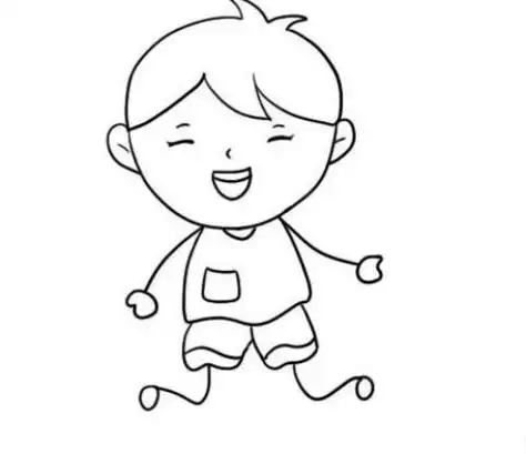 简单彩色儿童做游戏怎么画,图片,简笔画-学笔画