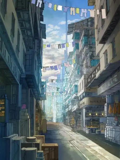 一组动漫卡通风格的场景插画作品色彩亮丽