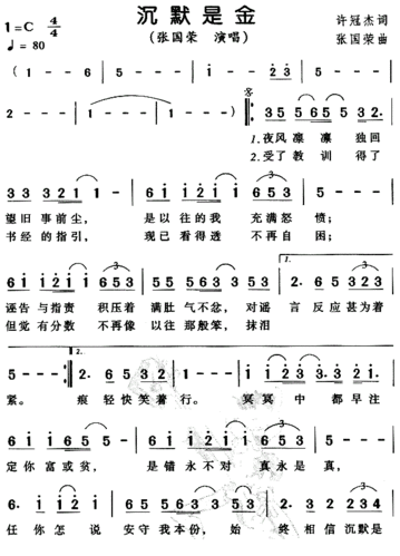 沉默是金张国荣经典歌曲唯美中音萨克斯音乐