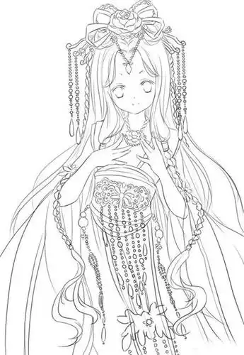 干货160张古风人物插画线稿白描图片 值得收藏的!