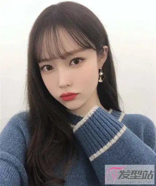 清新薄刘海中长发 轻盈刘海甜美减龄