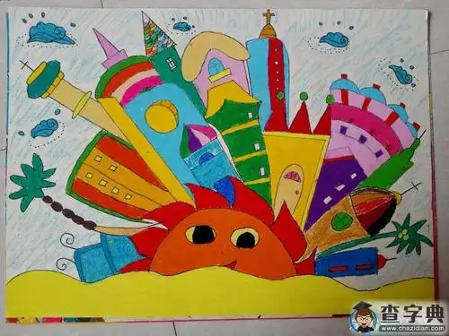 太阳城的故事,城堡儿童画创意作品欣赏