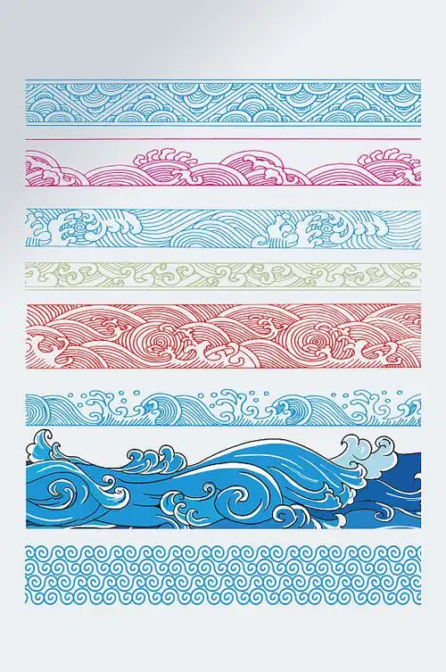 海浪波浪花纹素材