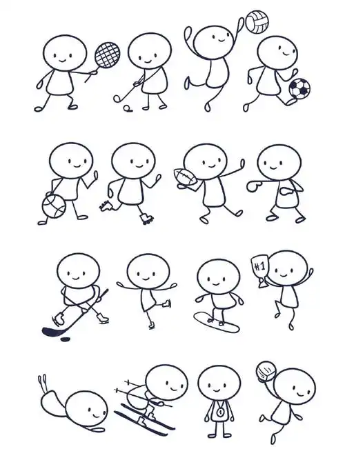 小人日常简笔画,适合每一个可爱的你们!#状元课堂笔记