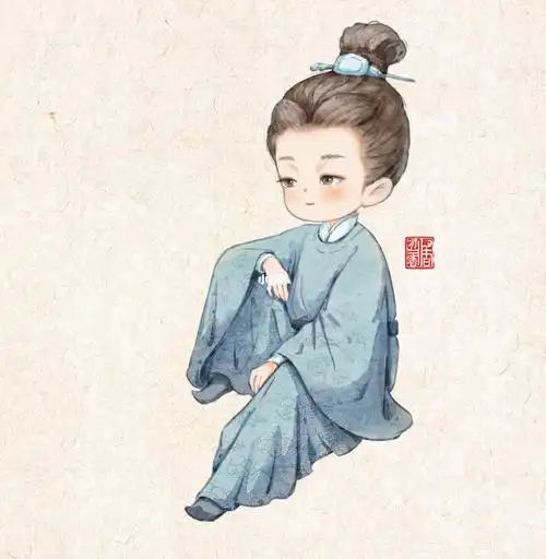 我是古装公子水彩q版人物