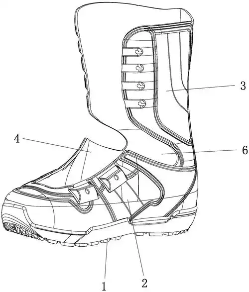 cn213281727u_一种新型单板滑雪靴有效